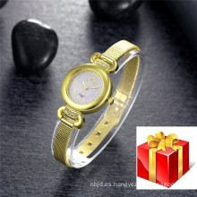 Regalos de oro del reloj de las mujeres de la joyería del diseño simple de la alta calidad fácil que hacen juego